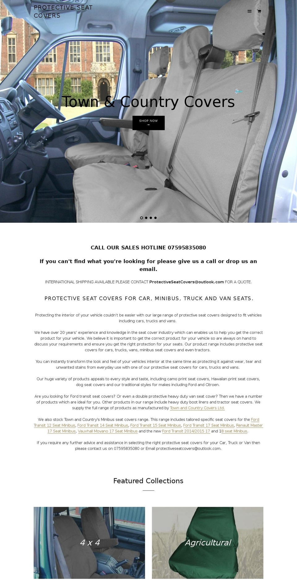minibusseatcovers.com shopify website screenshot