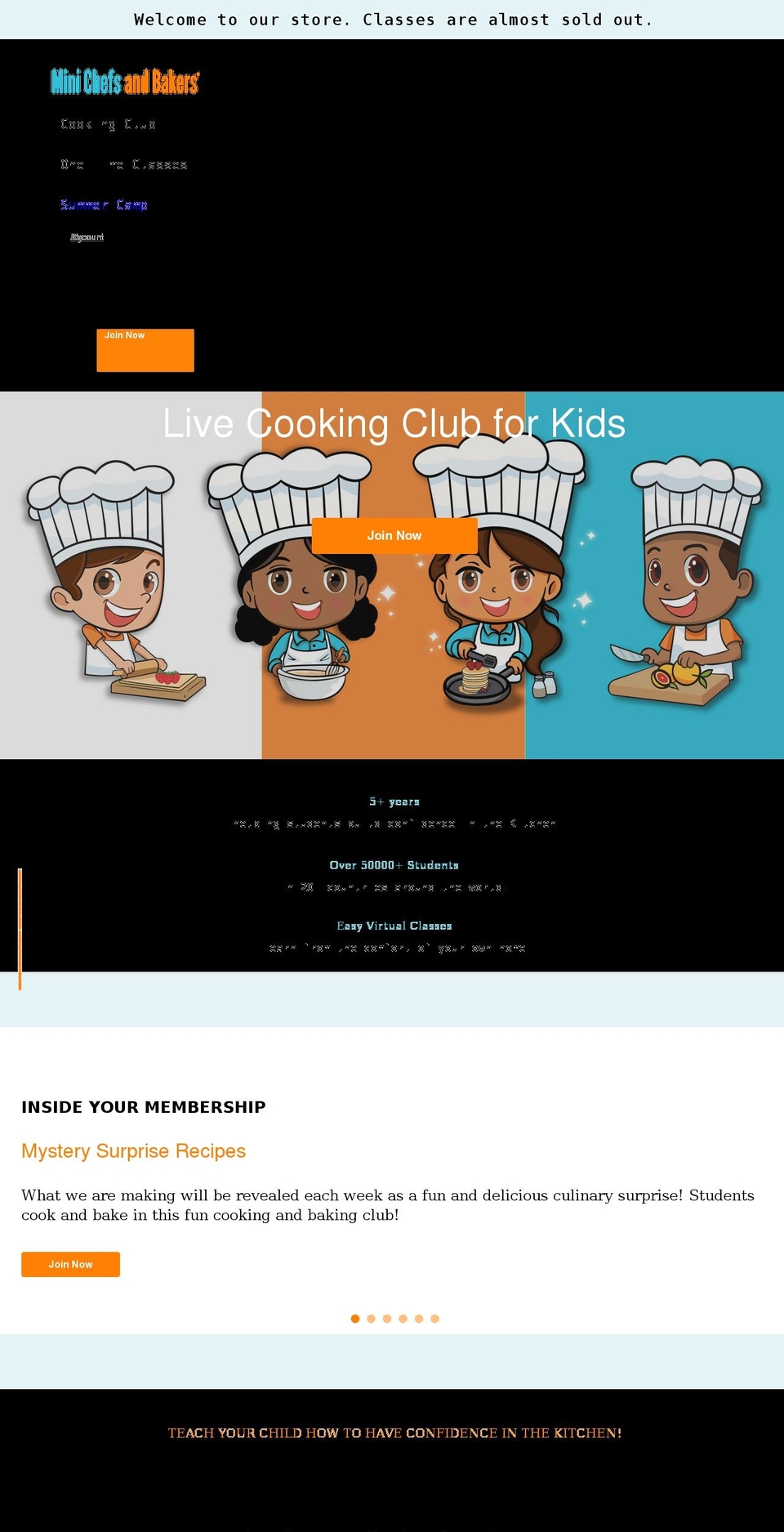 minichefsandbakers.com shopify website screenshot