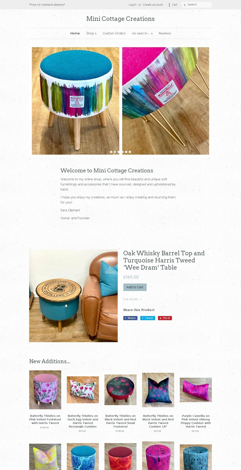 minicottagecreations.co.uk shopify website screenshot