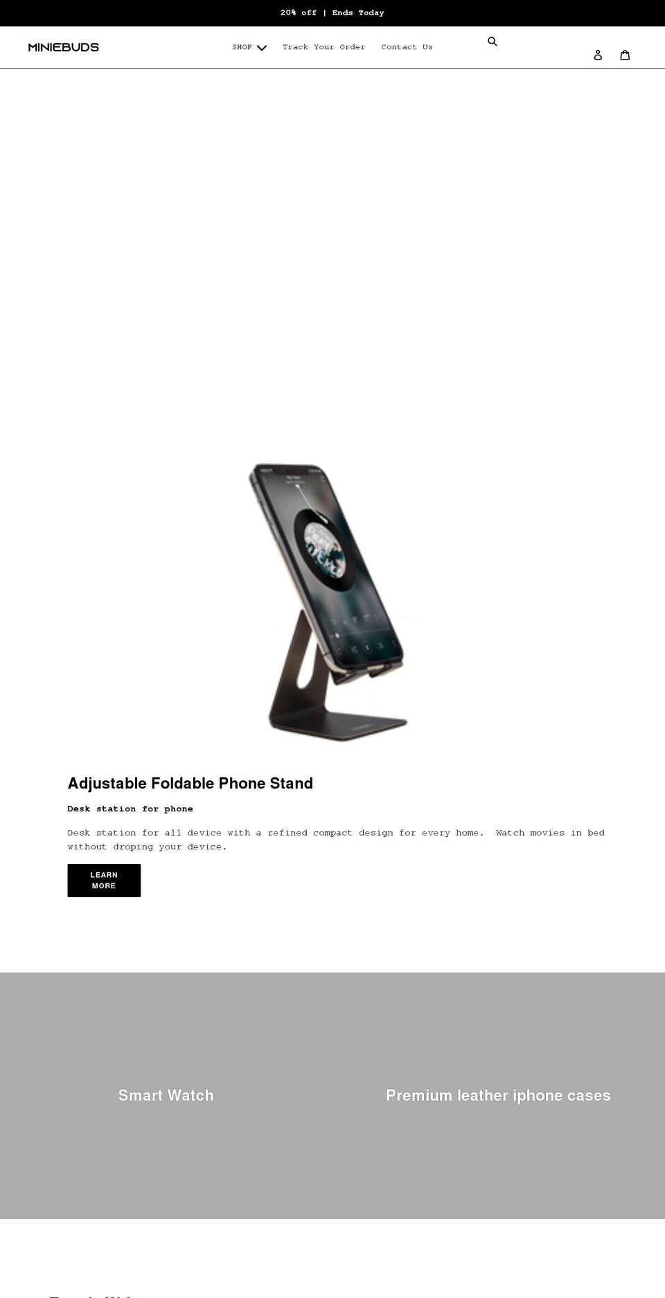miniebuds.com shopify website screenshot