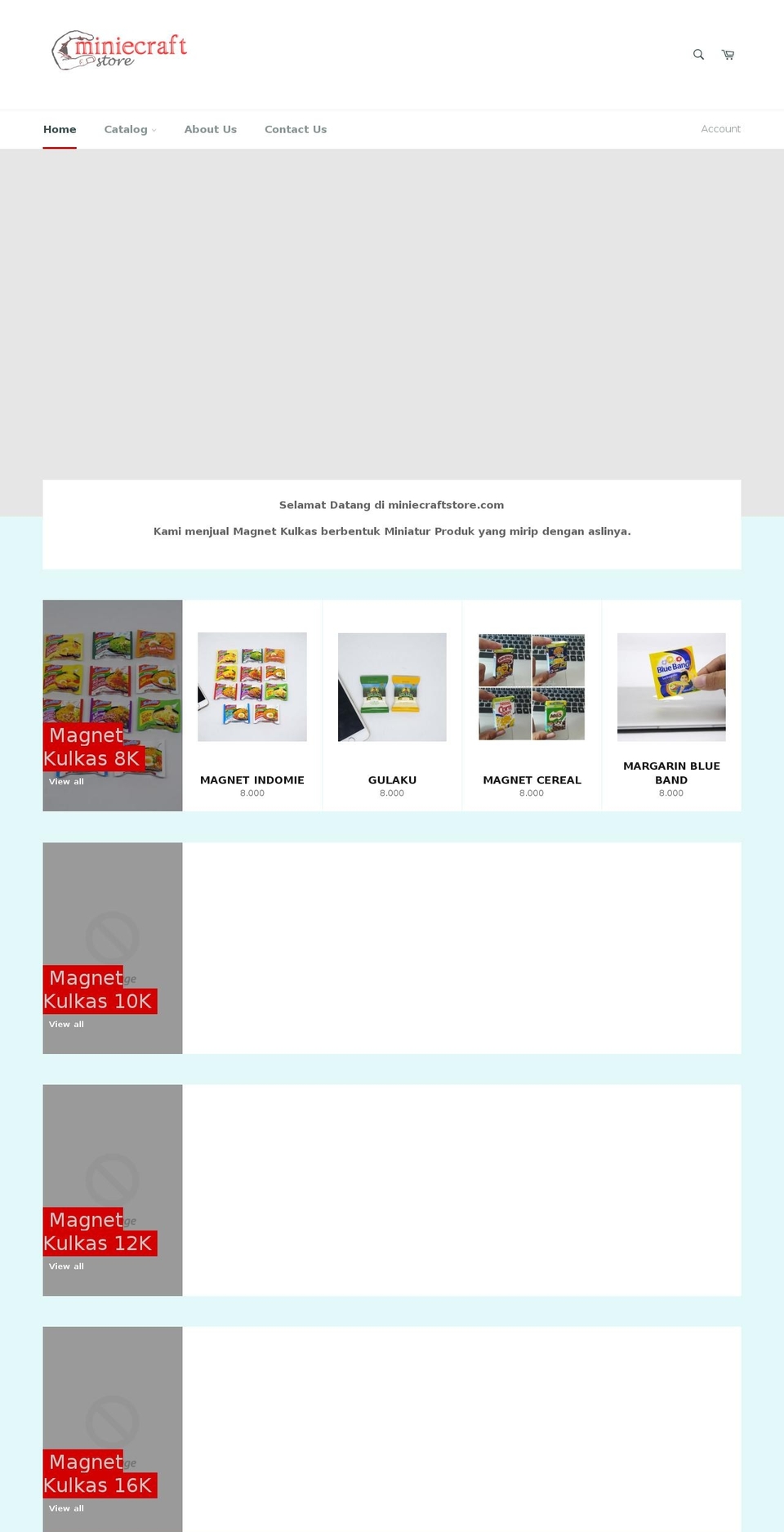miniecraftstore.com shopify website screenshot