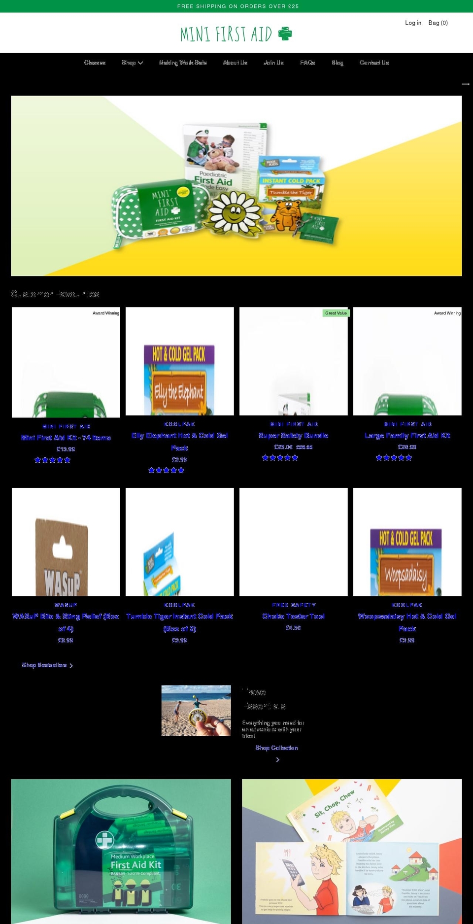 minifirstaidshop.co.uk shopify website screenshot