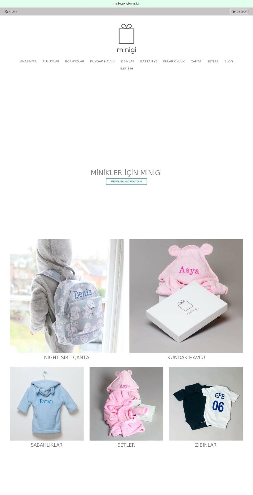 minigi.com shopify website screenshot