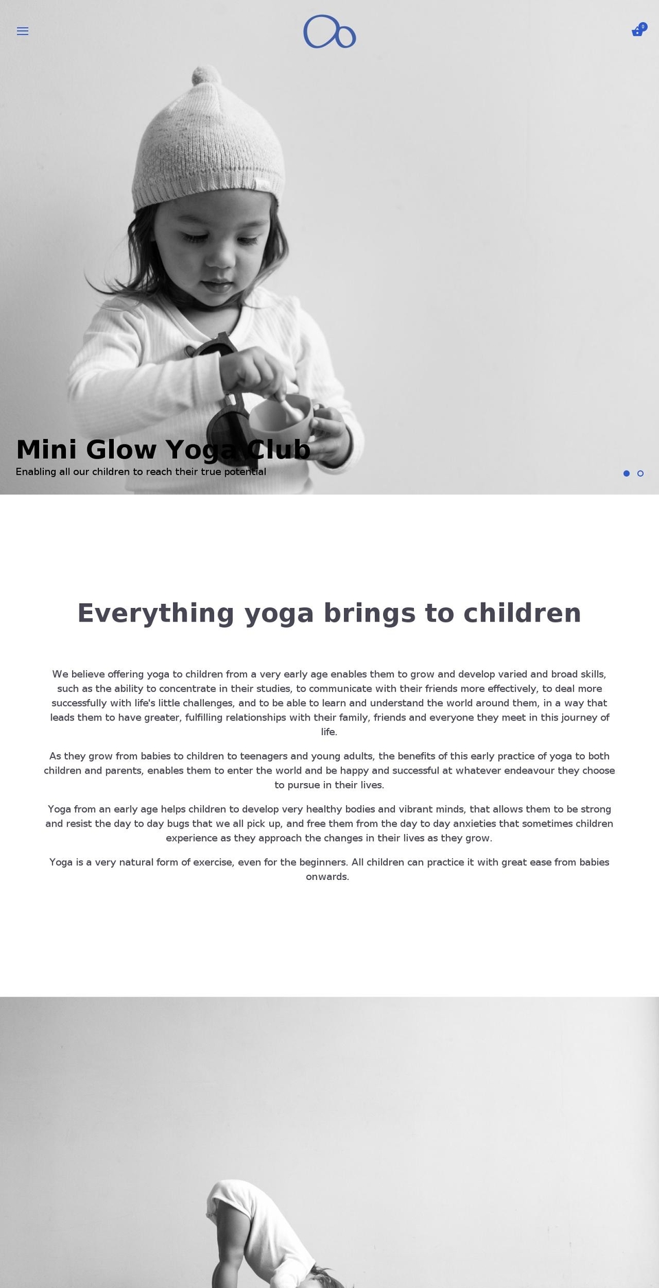 miniglowyoga.com shopify website screenshot