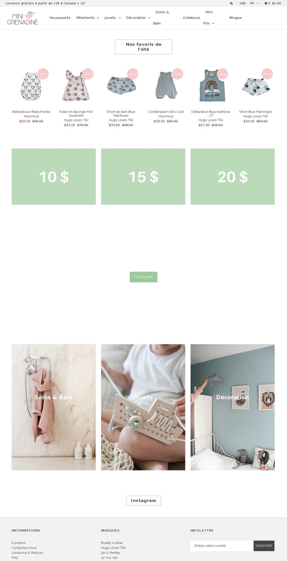 minigrenadine.com — Shopify storefront screenshot