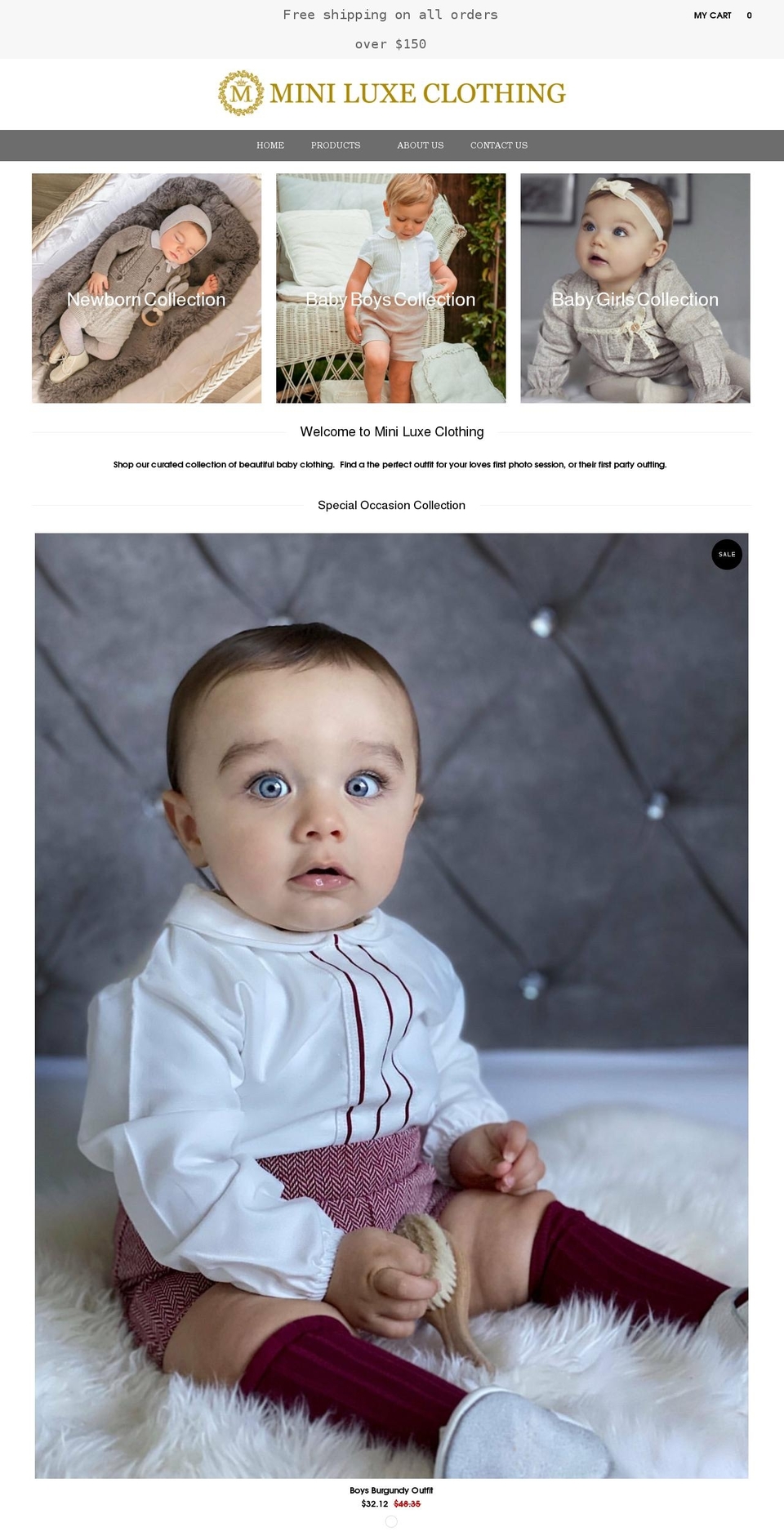miniluxeclothing.com shopify website screenshot