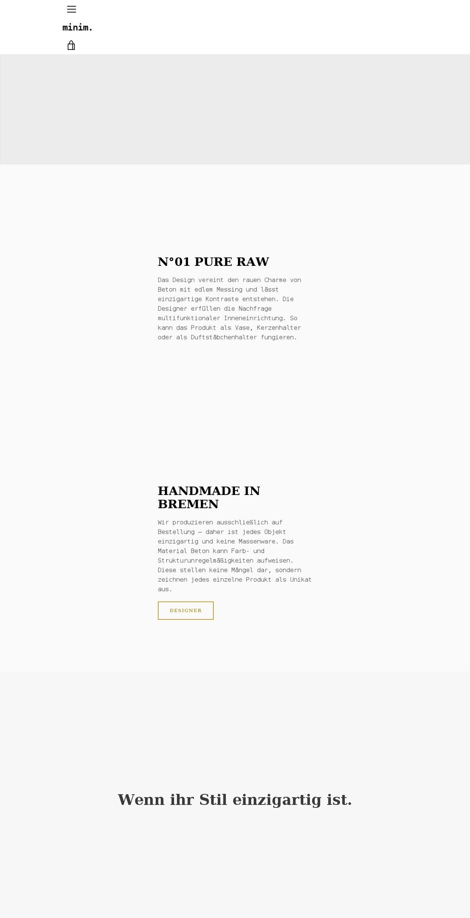 minim-concrete.myshopify.com shopify website screenshot