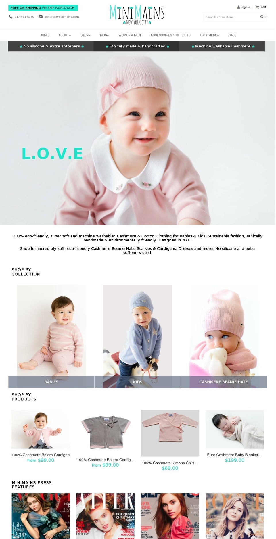 minimains.com — Shopify storefront screenshot