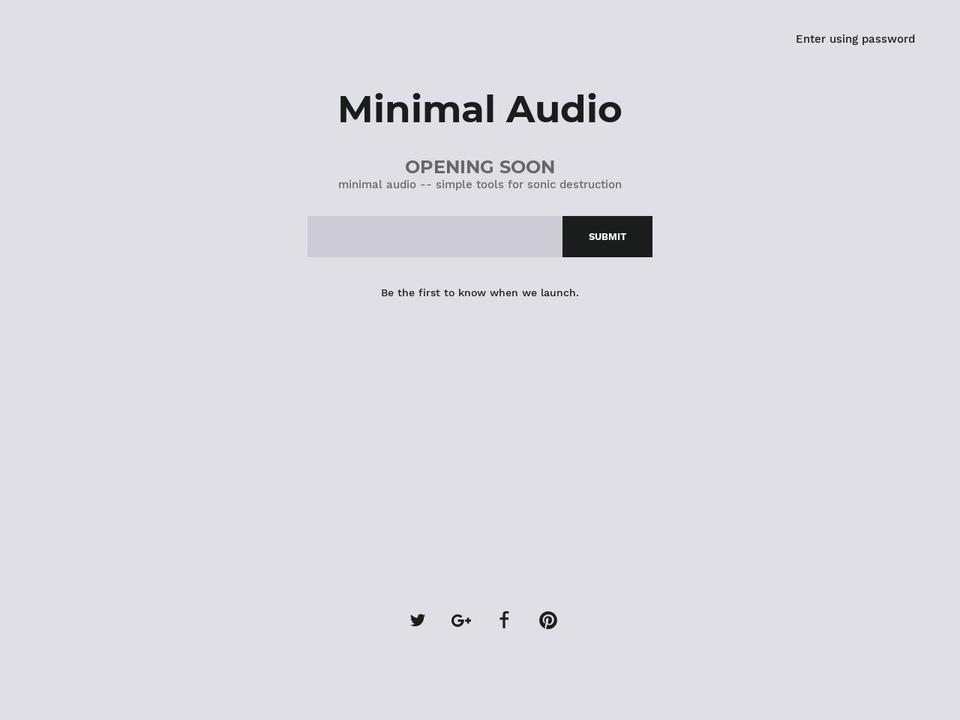 minimal.audio shopify website screenshot