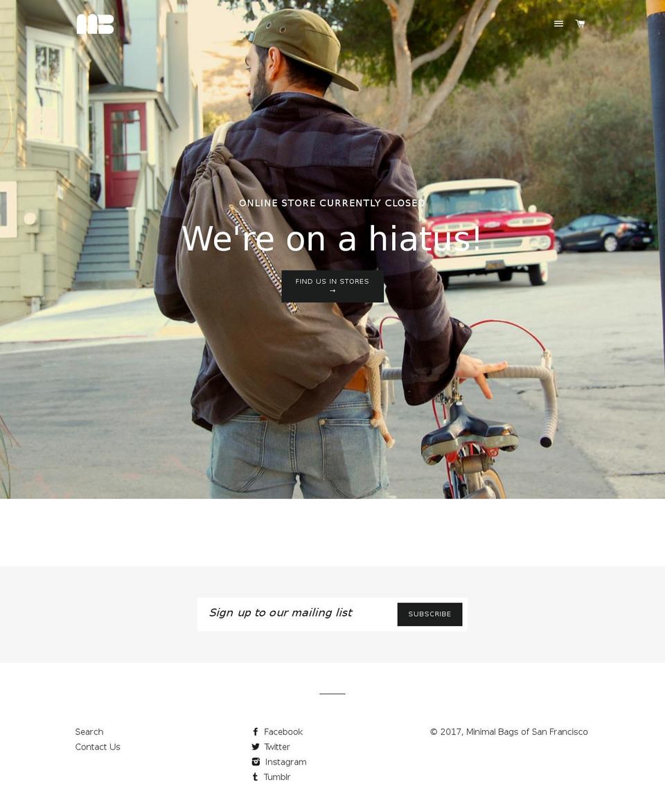 minimalbags.com shopify website screenshot