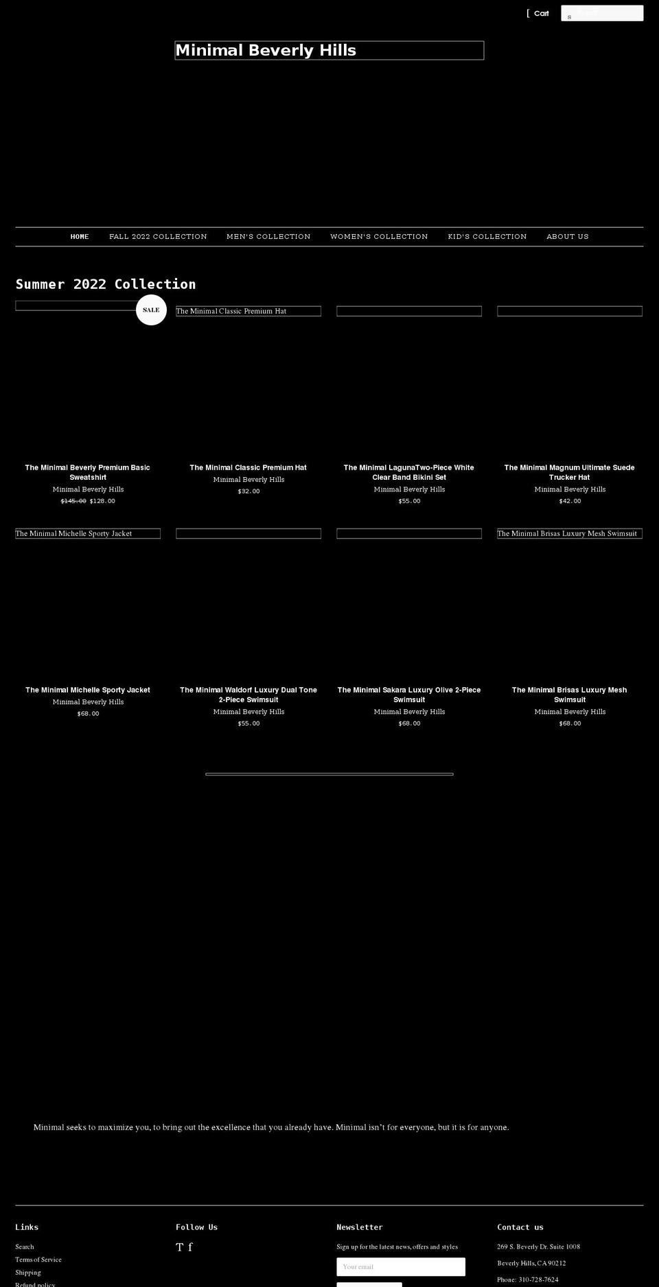 minimalbeverlyhills.com shopify website screenshot