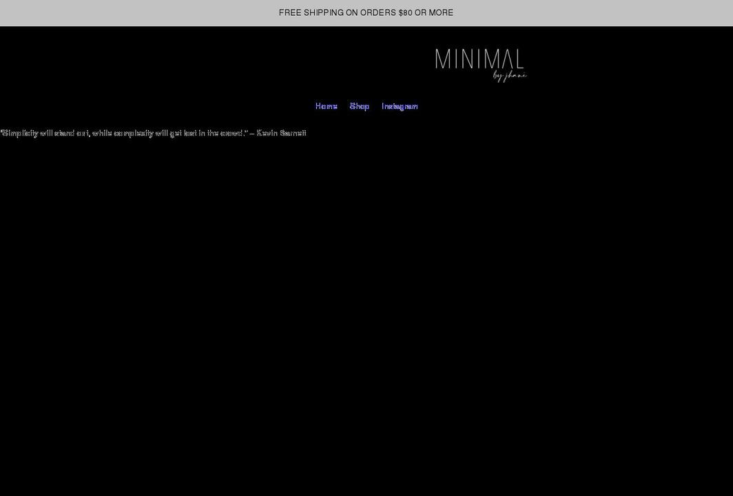 minimalbyjhane.com shopify website screenshot