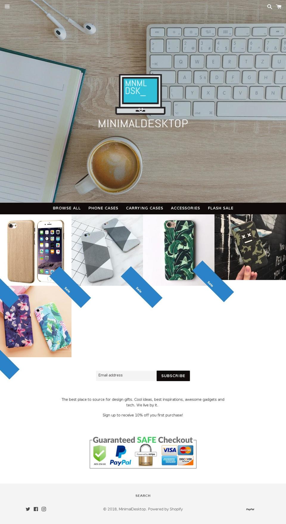 minimaldesktop.com — Shopify storefront screenshot