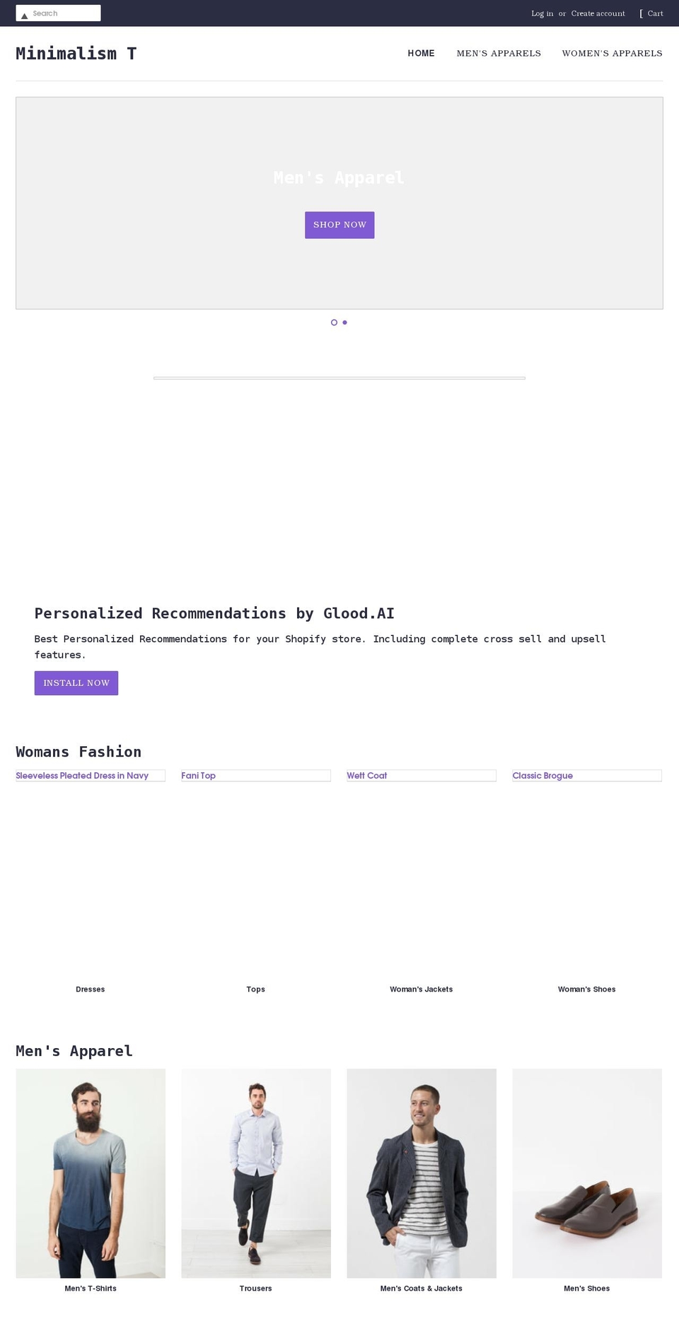 minimalism-t.myshopify.com shopify website screenshot