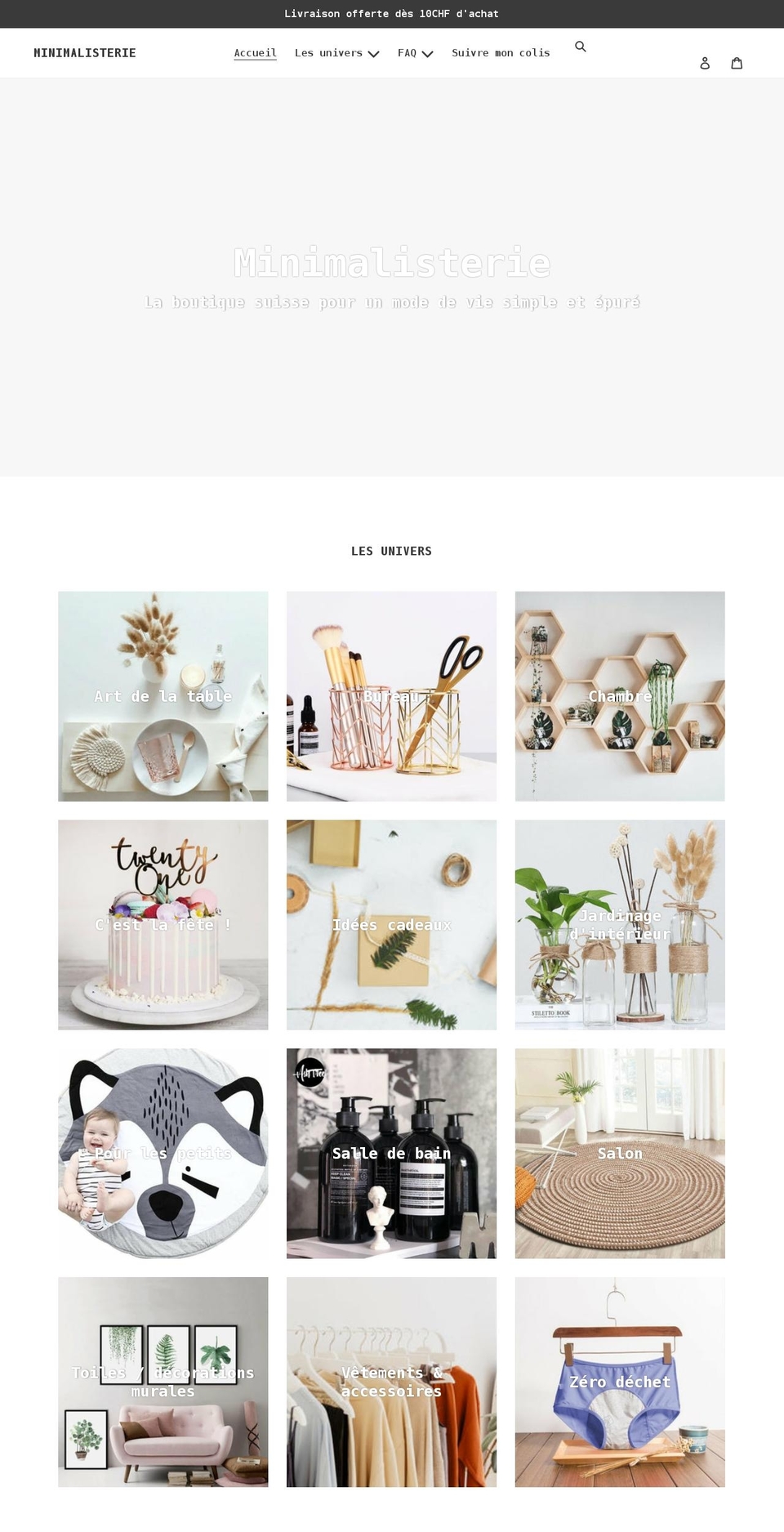 minimalisterie.myshopify.com shopify website screenshot