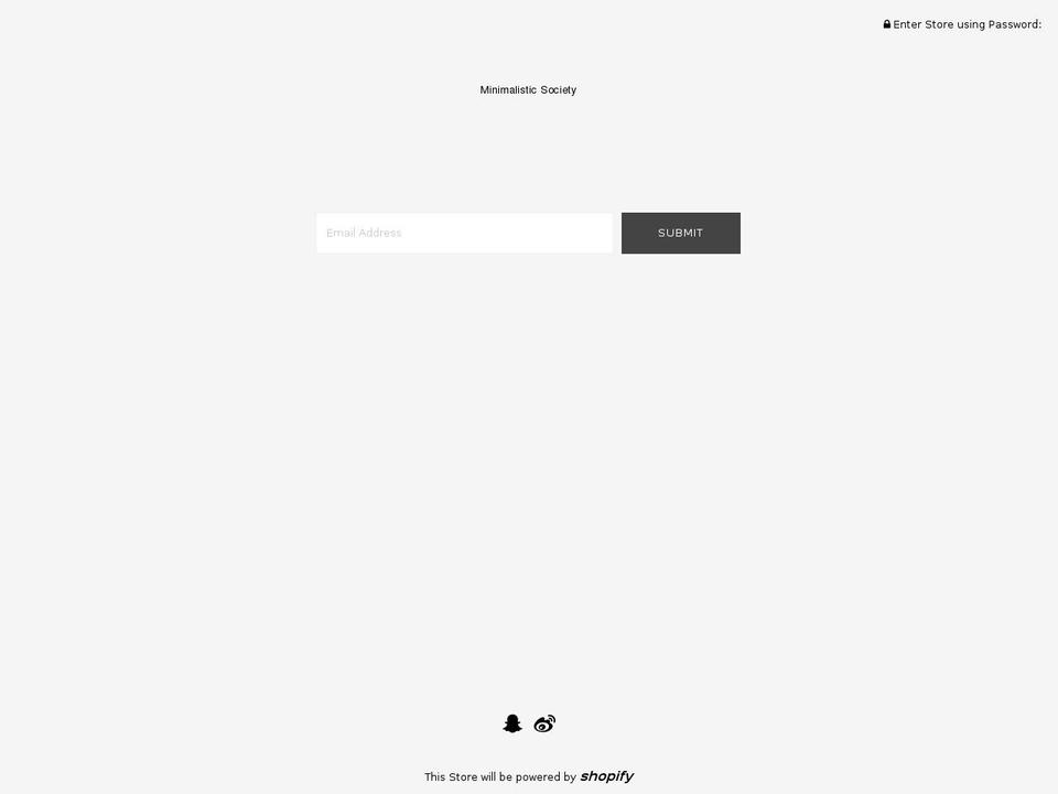 minimalisticsociety.com — Shopify storefront screenshot