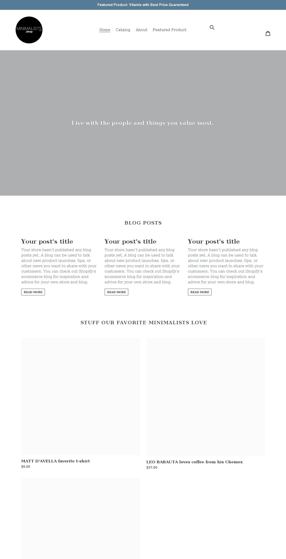 minimalists.shop shopify website screenshot