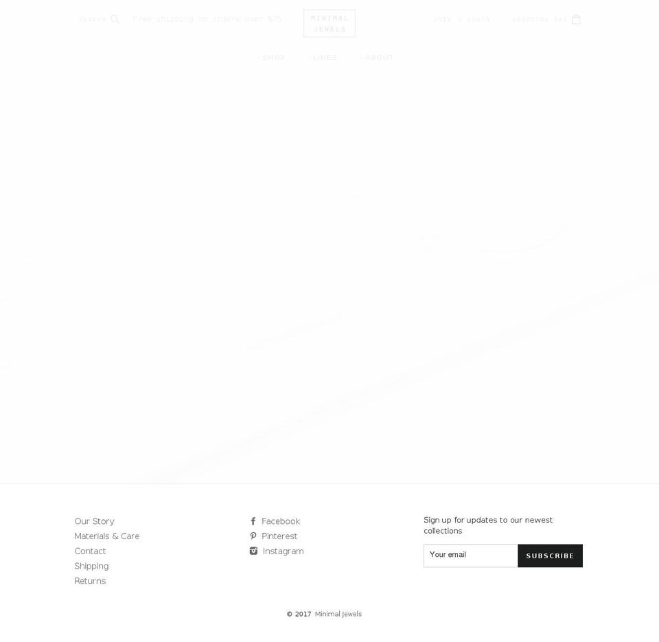 minimaljewels.com shopify website screenshot