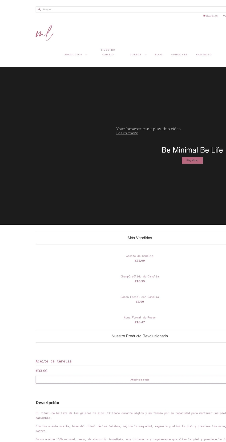 minimallifeshop.com shopify website screenshot