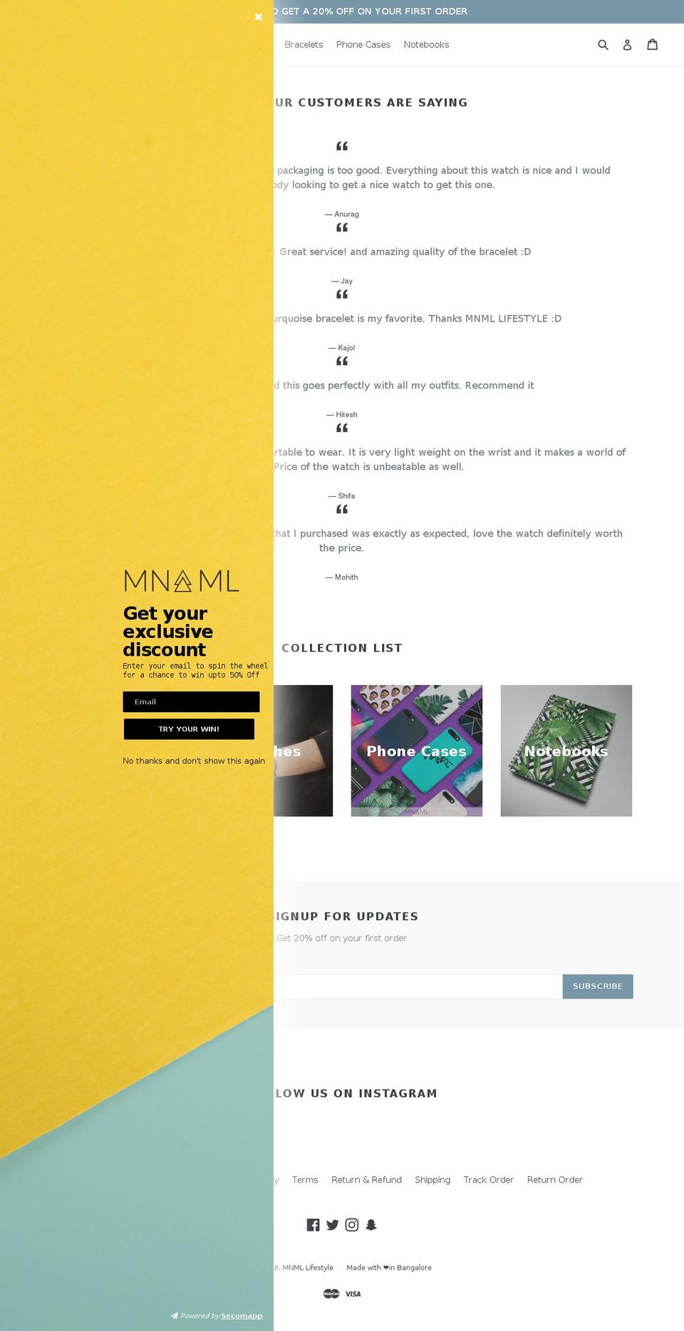 minimallifestyle.in shopify website screenshot