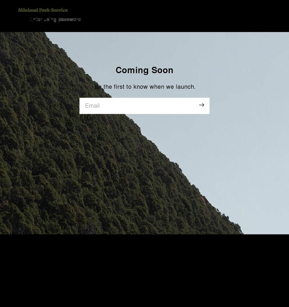 minimalparkservice.com shopify website screenshot