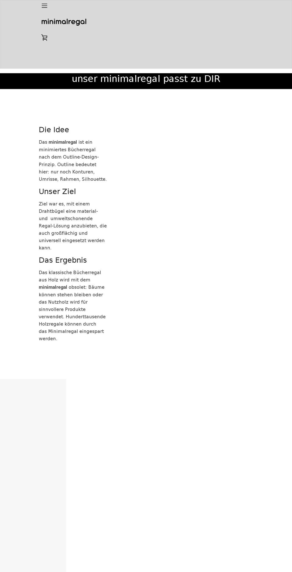 minimalregal.de shopify website screenshot