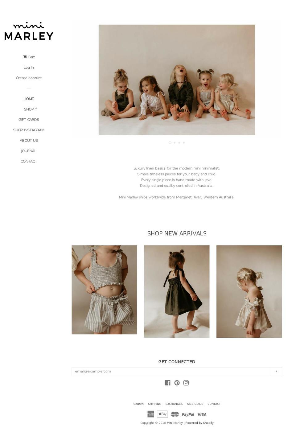 minimarleykids.com shopify website screenshot