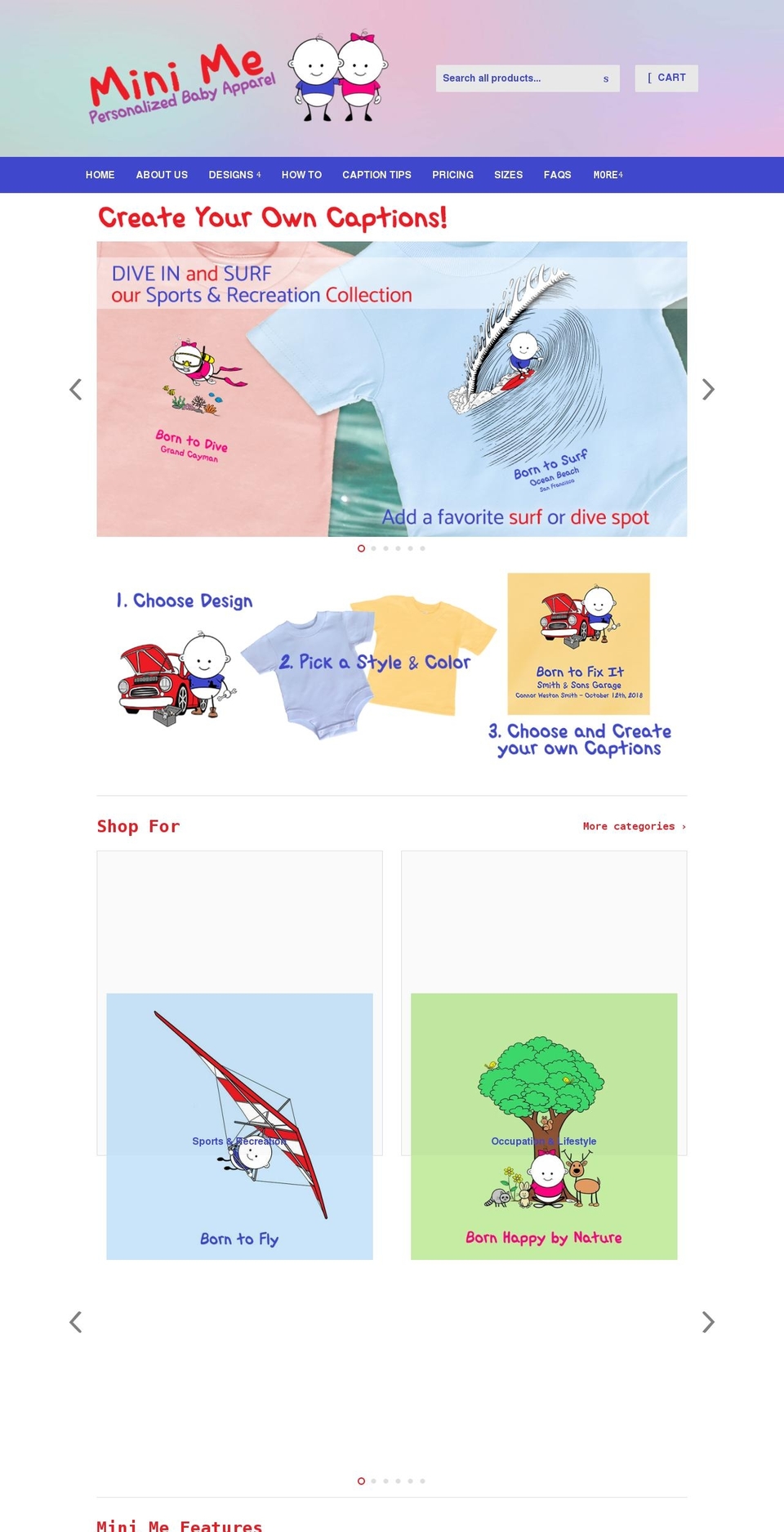 minimebaby.com shopify website screenshot