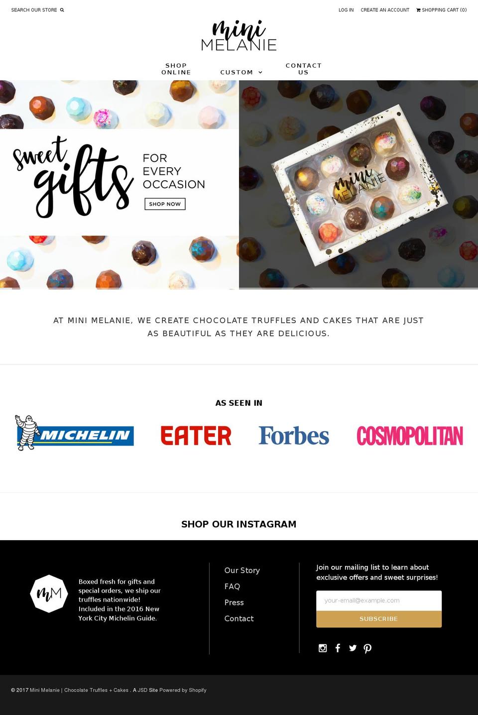 minimelanie.com shopify website screenshot