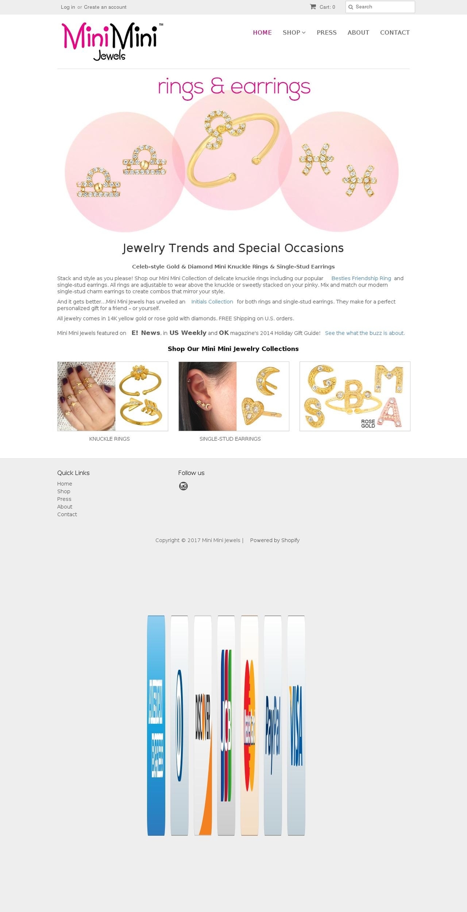 miniminijewels.com shopify website screenshot