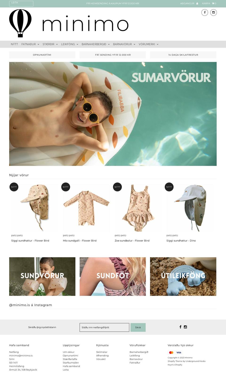 minimo.is shopify website screenshot