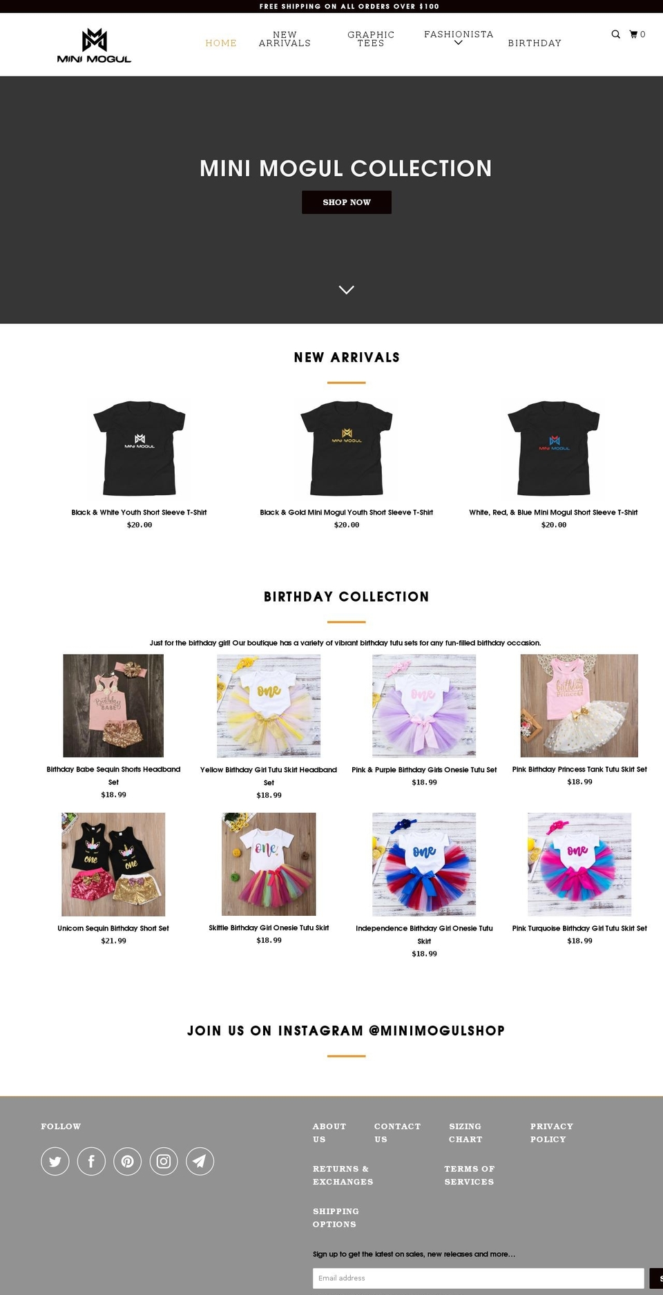 minimogulshop.com shopify website screenshot