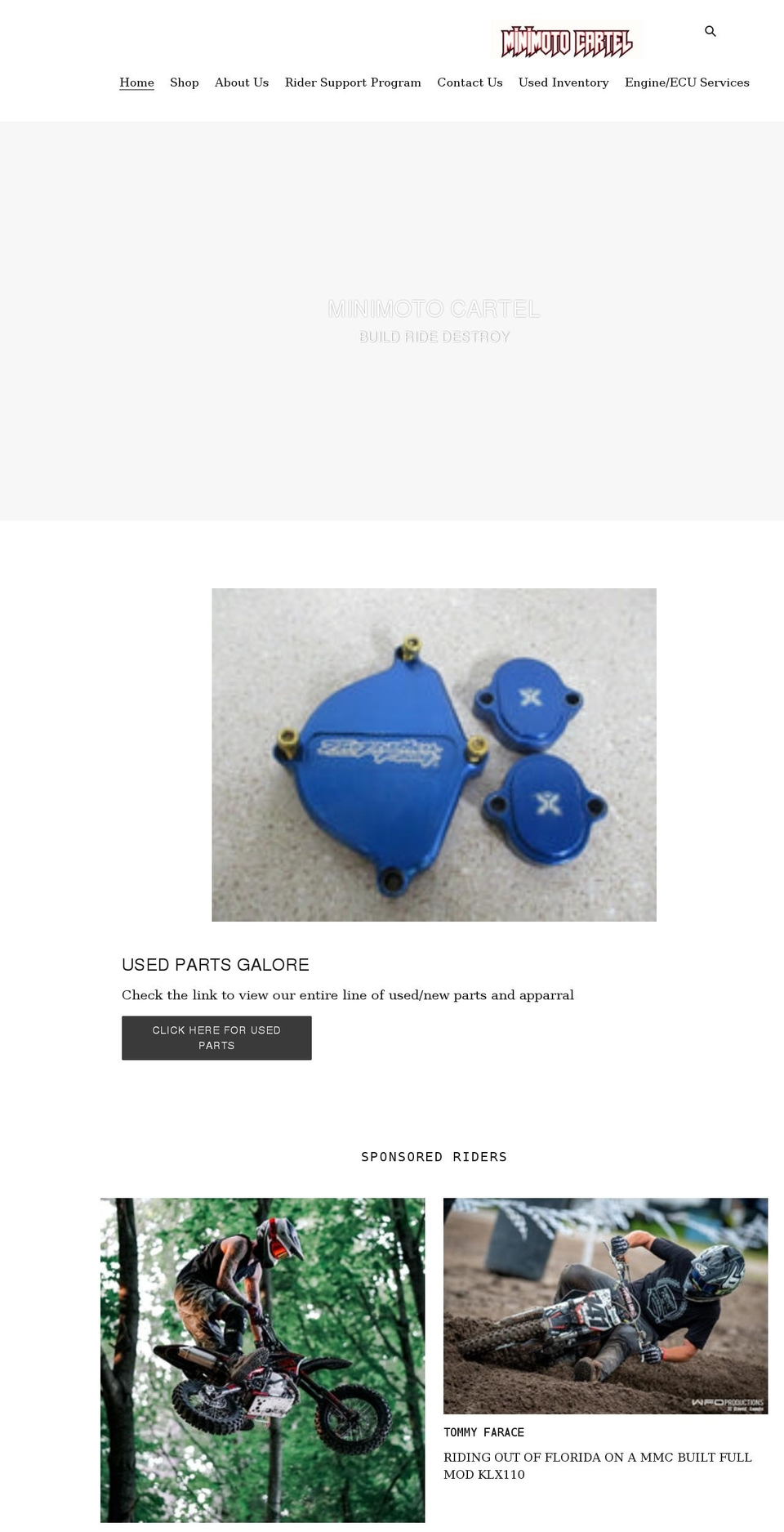 minimotocartel.com shopify website screenshot