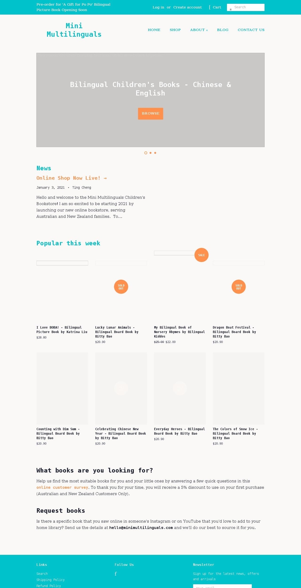 minimultilinguals.com shopify website screenshot