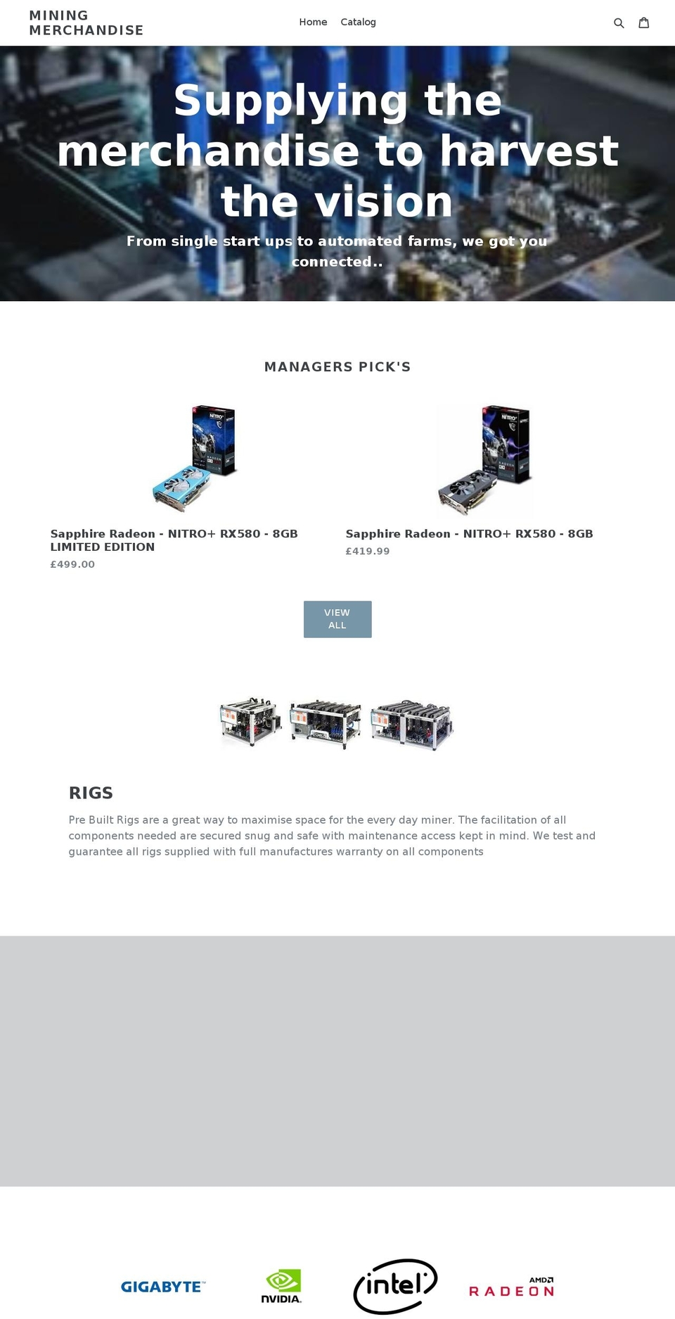 miningmerchandise.com — Shopify storefront screenshot