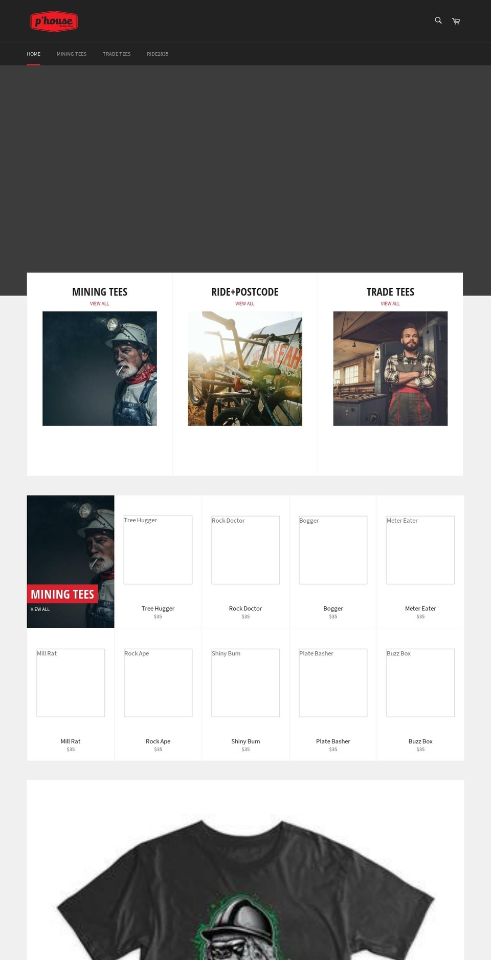 miningtees.com — Shopify storefront screenshot