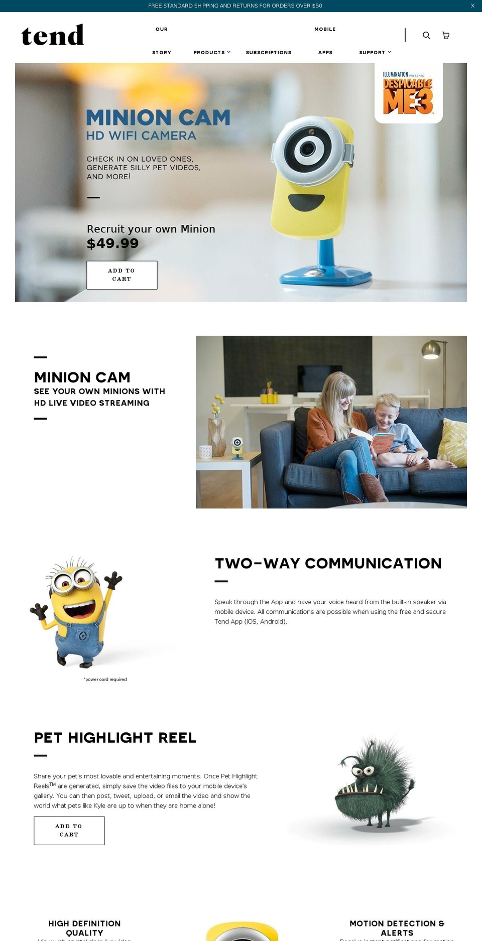 minioncamera.com shopify website screenshot