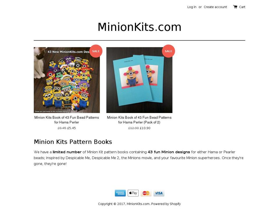 minionkits.com shopify website screenshot