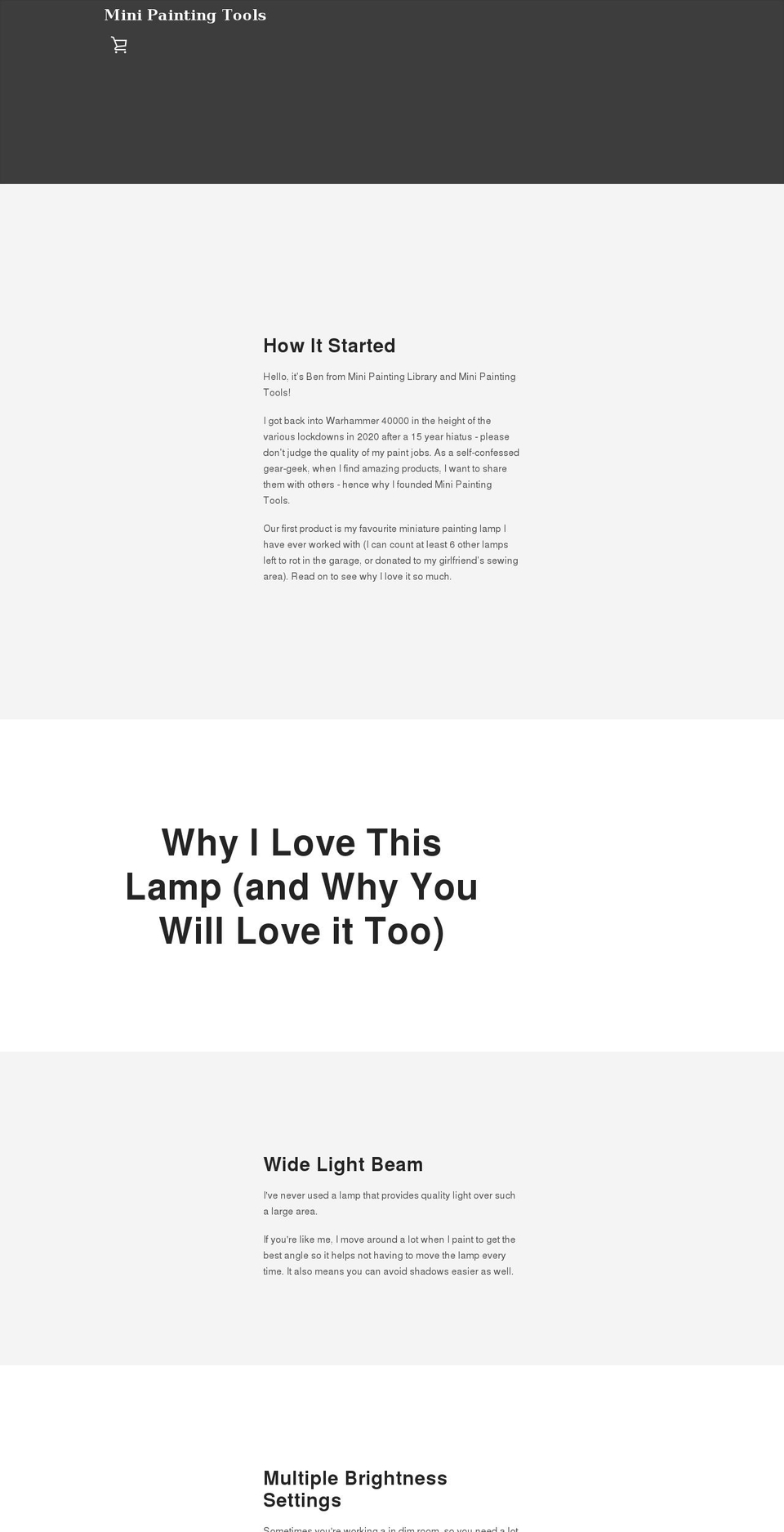 minipaintingtools.com shopify website screenshot