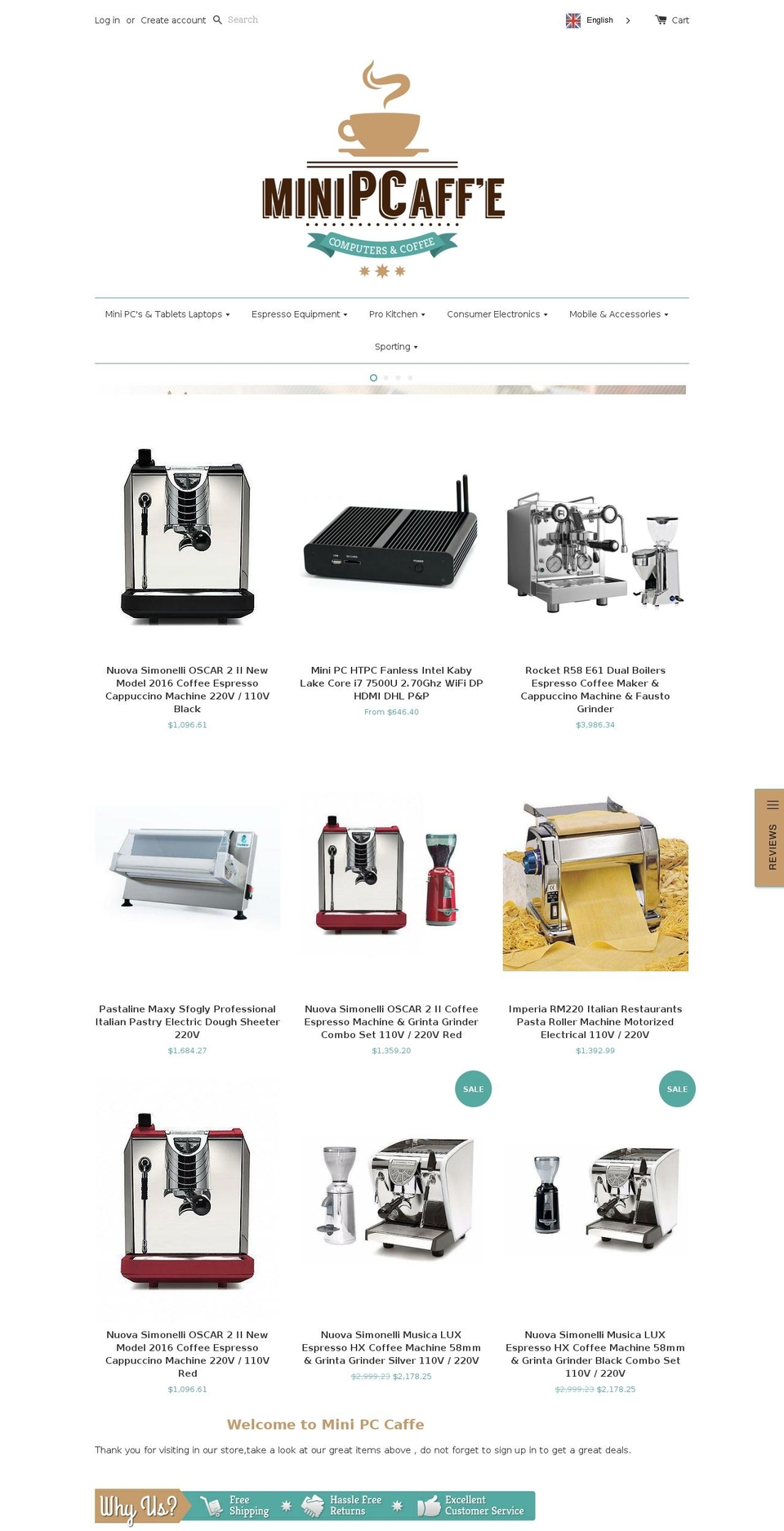 minipcaffe.com shopify website screenshot