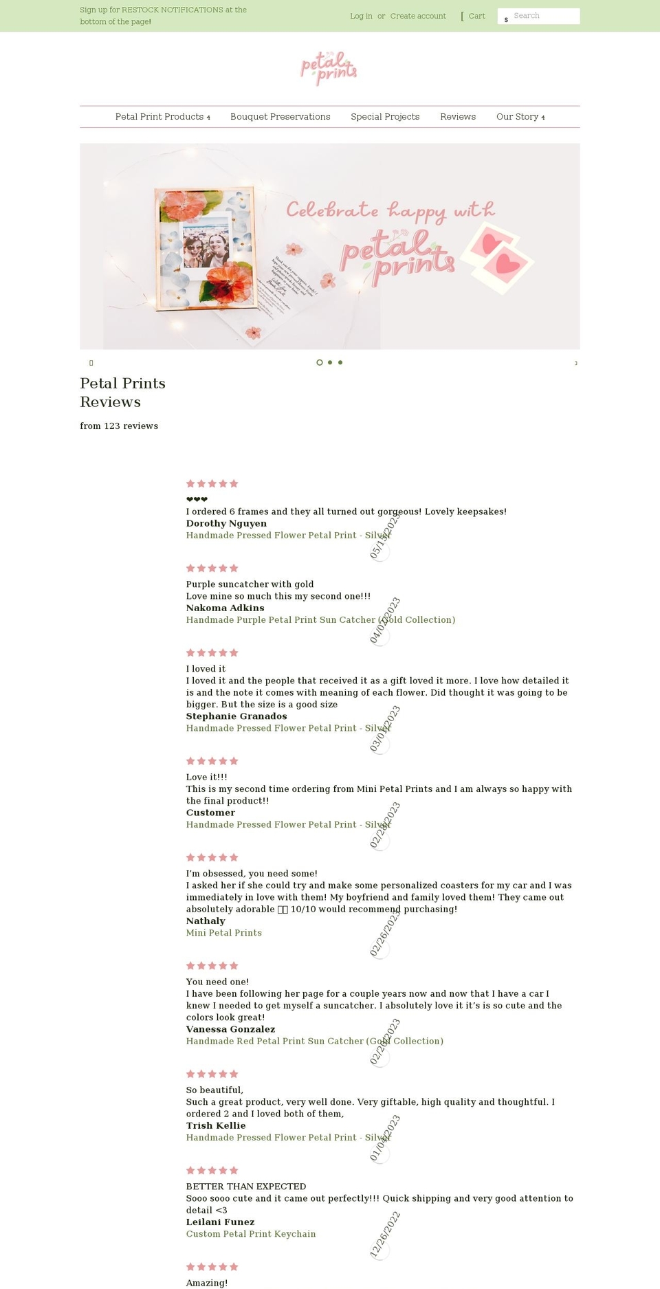 minipetalprints.com shopify website screenshot