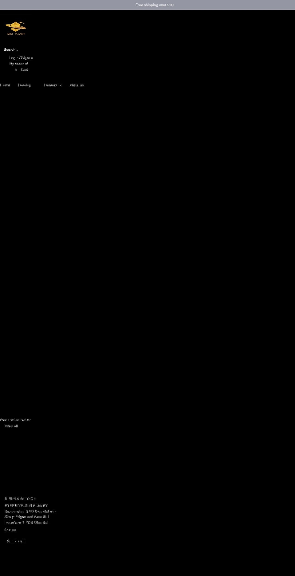 miniplanetdice.com shopify website screenshot