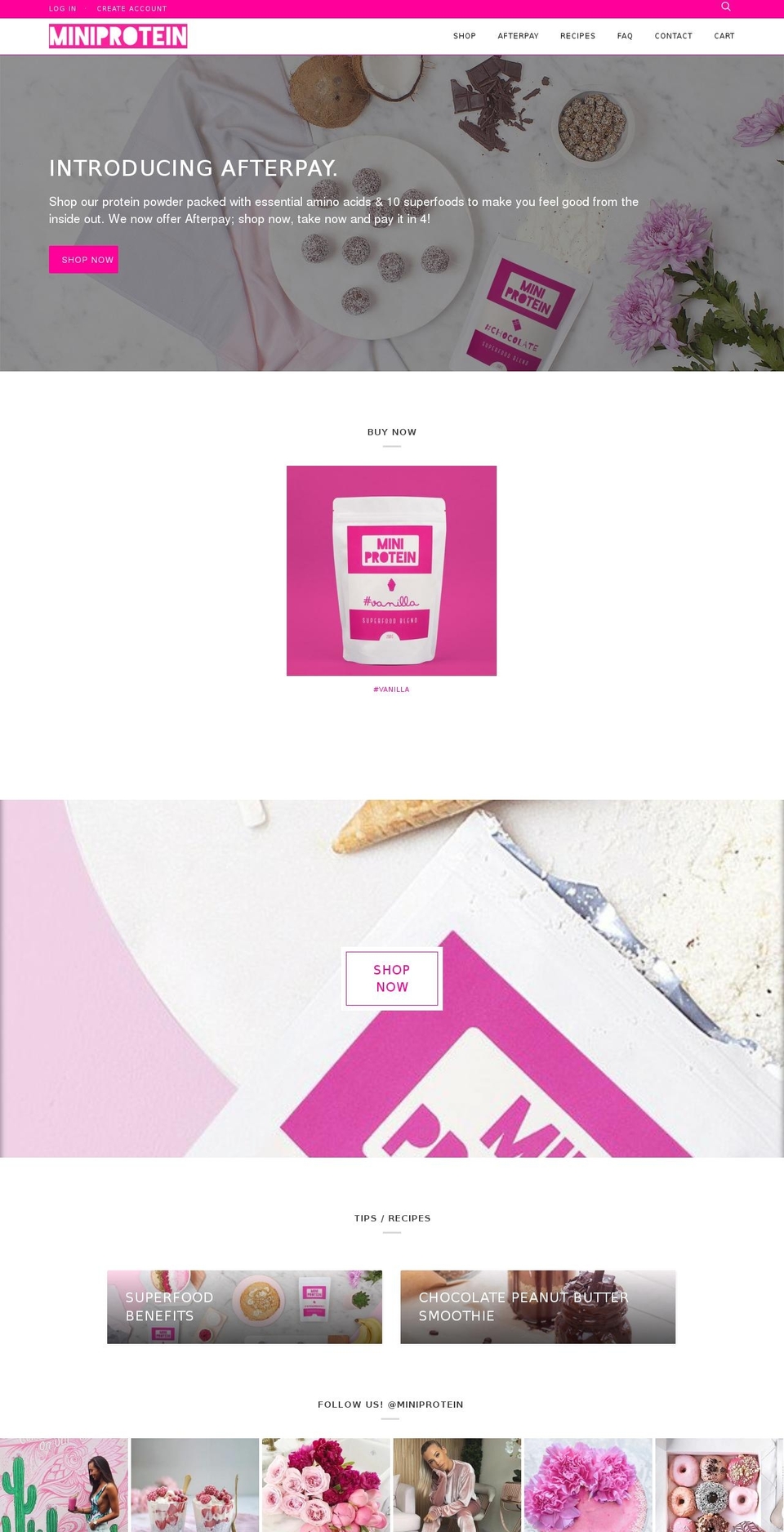 miniprotein.com.au shopify website screenshot