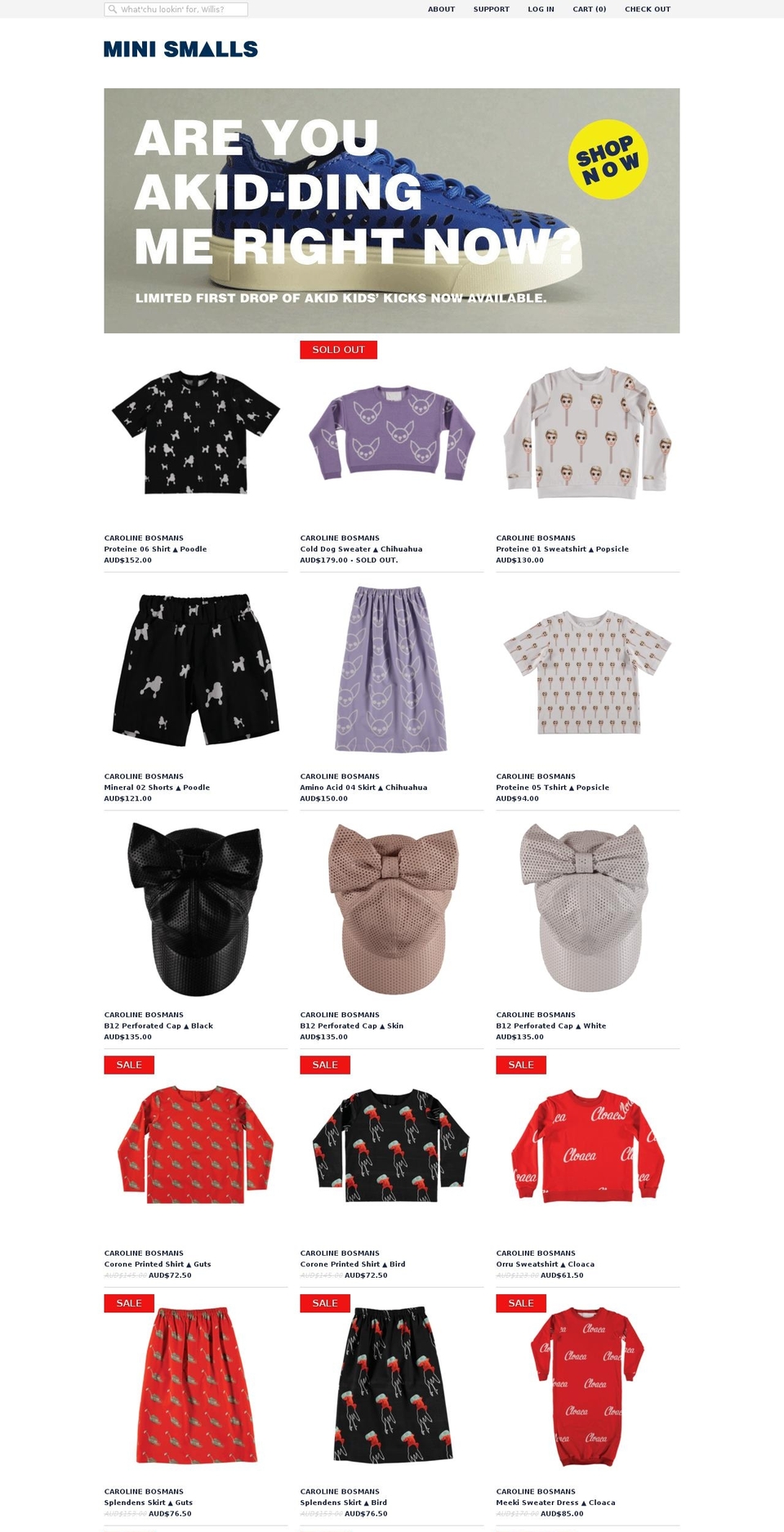 minismalls.com shopify website screenshot