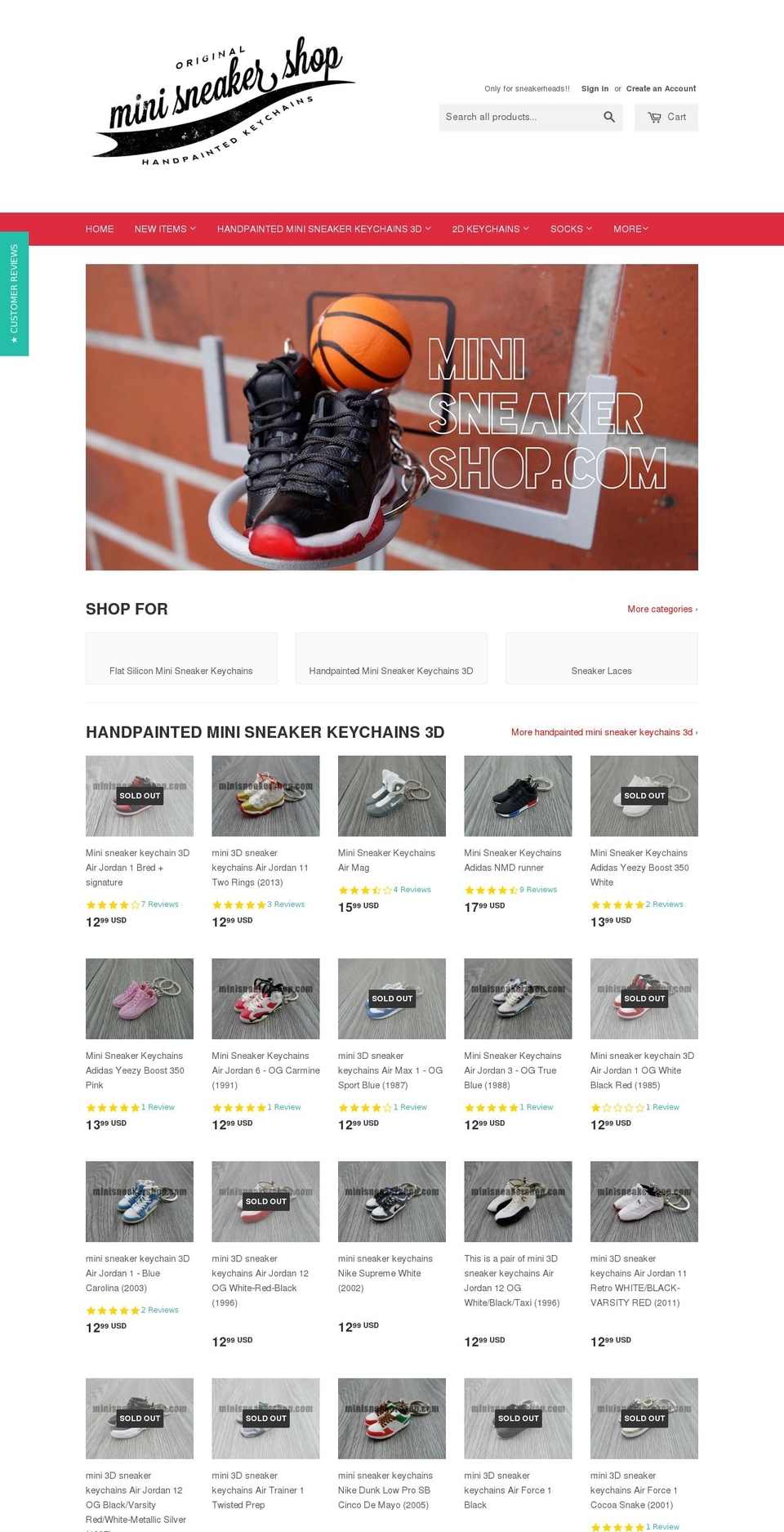 minisneakershop.com shopify website screenshot