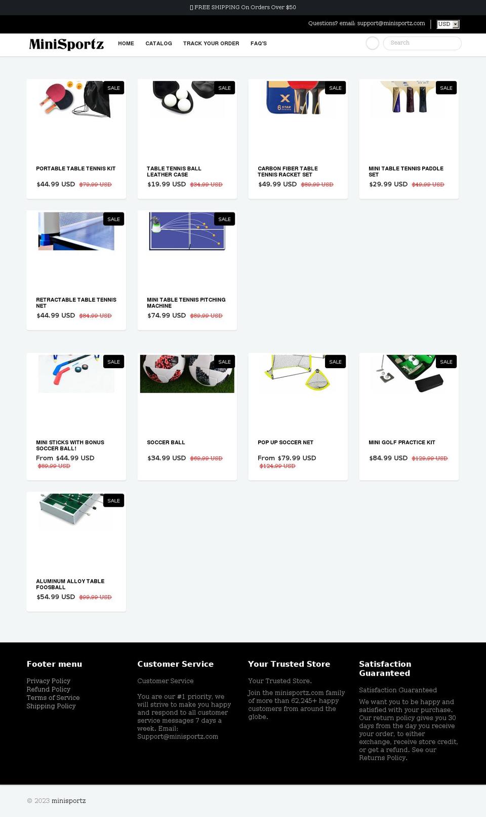 ThemeX Shopify theme site example minisportz.com