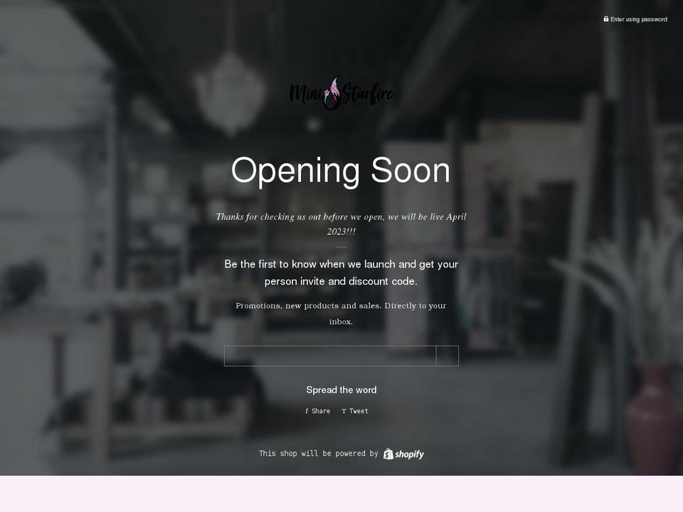ministarfire.com shopify website screenshot