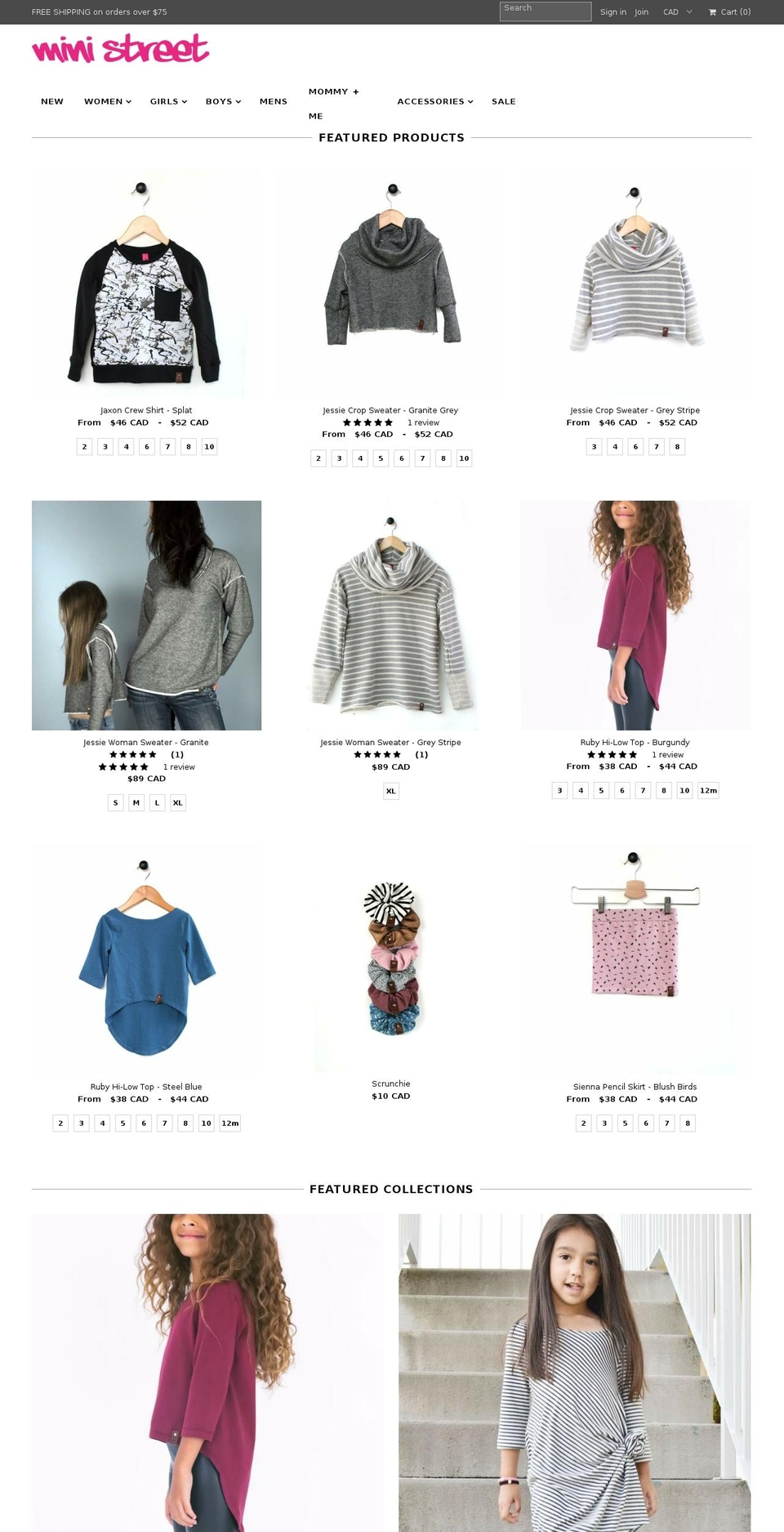 ministreetkidswear.com shopify website screenshot