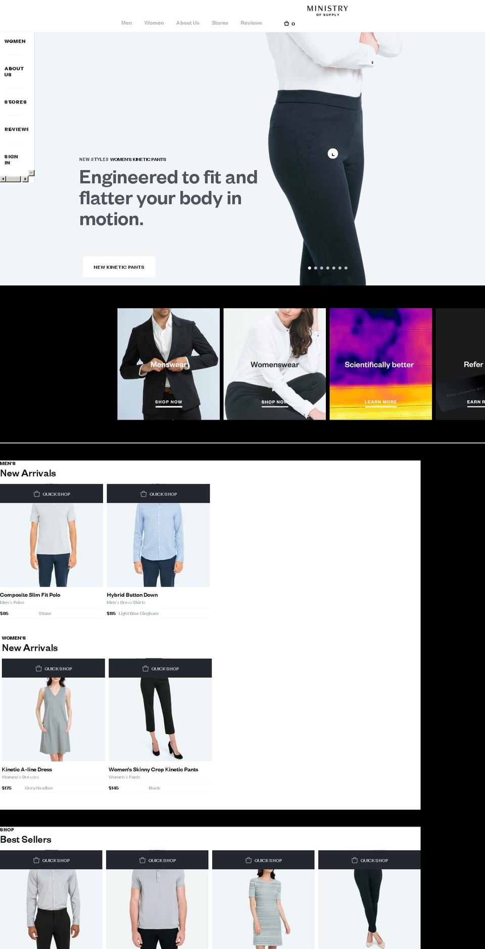 ministry.clothing shopify website screenshot