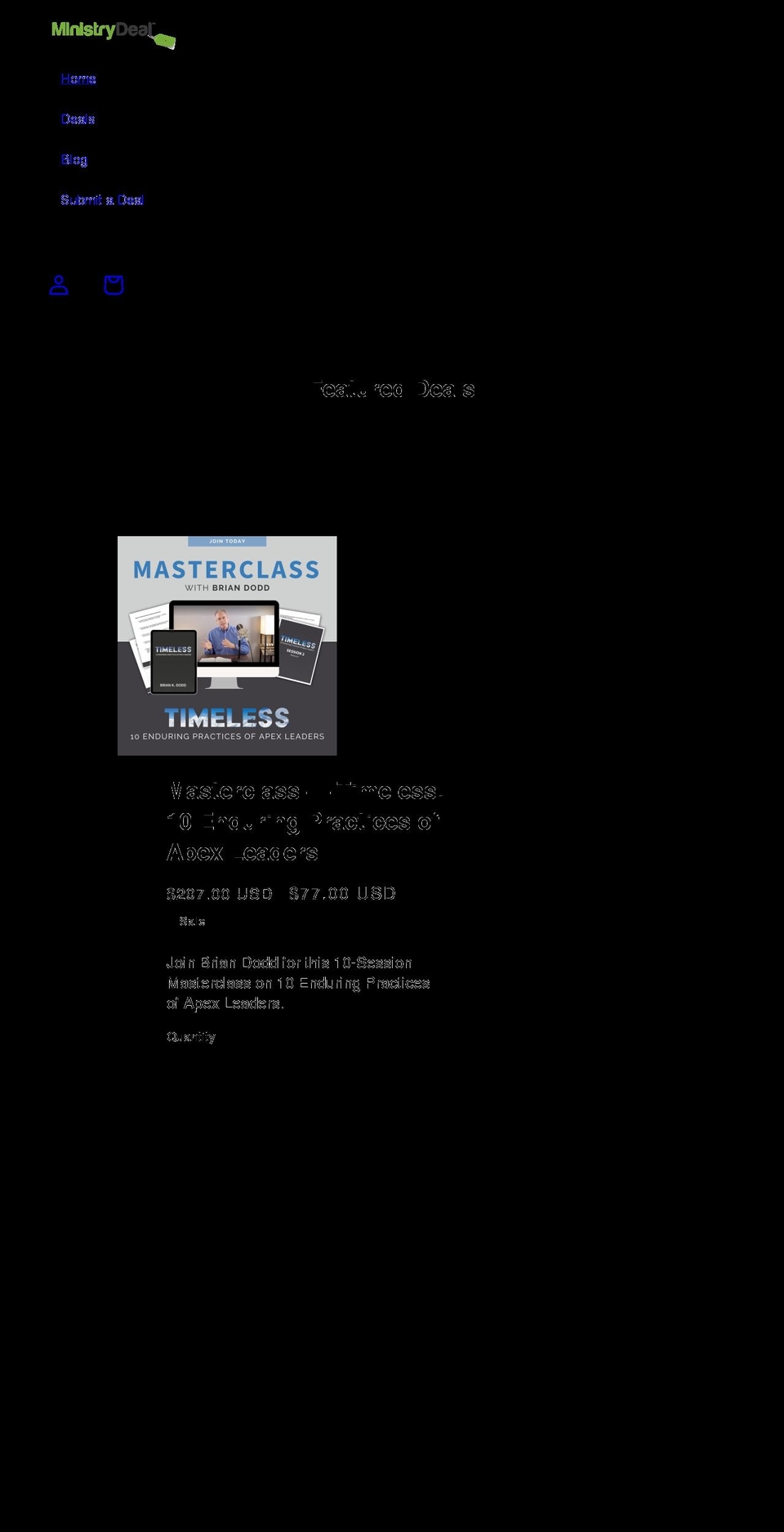 ministrydeal.com shopify website screenshot